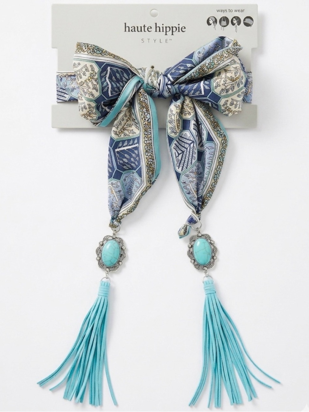NWT ⚜️🩵⚜️ Haute Hippie Style Turquoise Scarf